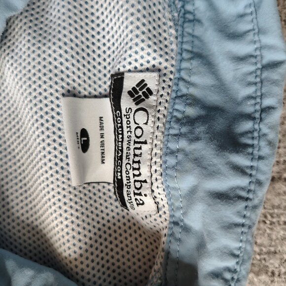 Vintage Columbia PFG Shirt Size Lar Blue Nylon Fishing Sun Protection UV Shield - Picture 4 of 12